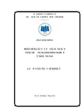 Phân tích yếu tố tăng trưởng nông nghiệp Đồng Nai