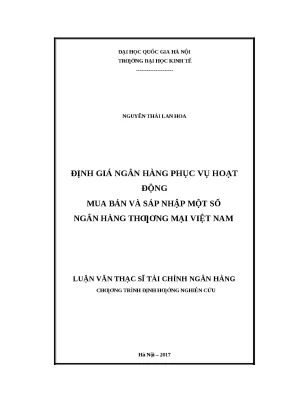 Định Giá Ngân Hàng Trong Mua Bán Sáp Nhập Tại Việt Nam