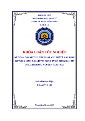 Khóa luận kế toán doanh thu, chi phí & KQKD tại Sun Taxi
