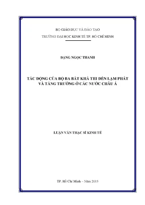 Tác động của bộ ba bất khả thi đến lạm phát và tăng