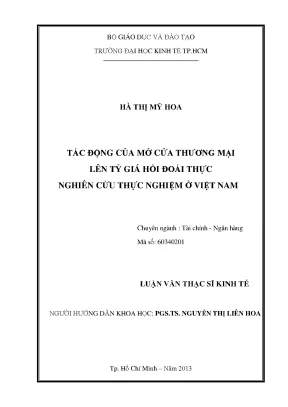 Tác Động Của Mở Cửa Thương Mại Đến Tỷ Giá Hối Đoái Thực