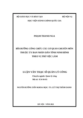Bồi Dưỡng Công Chức Tỉnh Ninh Bình Theo Vị Trí Việc Làm