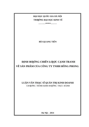 Chiến Lược Cạnh Tranh Sản Phẩm Của Công Ty TNHH Hồng Phong