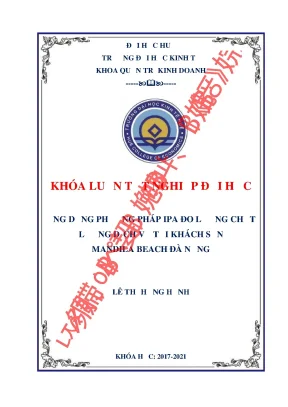 Phân tích CLDV KS Mandila Đà Nẵng bằng mô hình IPA