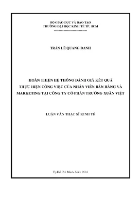 Hoàn thiện hệ thống đánh giá hiệu quả công việc nhân