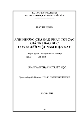 Luận văn: Ảnh hưởng Đạo Phật tới đạo đức người Việt Nam