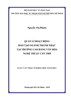 Quản lý hoạt động đào tạo ngành thanh nhạc tại Cần Thơ