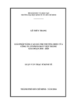 Giải pháp nâng cao giá trị thương hiệu cho Công ty Cổ
