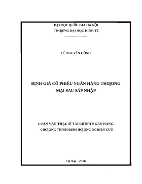 Định Giá Cổ Phiếu Ngân Hàng Thương Mại Sau Sáp Nhập: