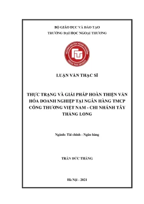 Giải pháp hoàn thiện văn hóa doanh nghiệp tại VietinBank