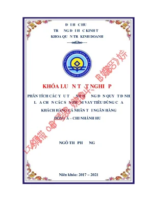 Yếu tố quyết định vay tiêu dùng tại Ngân hàng Đông Á