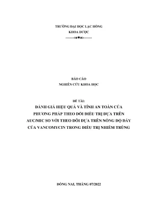 So sánh hiệu quả và an toàn của theo dõi AUC/MIC và nồng 