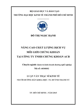 Luận văn: Nâng cao chất lượng dịch vụ môi giới tại ACBS