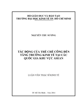 Tác động của thể chế công đến tăng trưởng kinh tế tại ASEAN