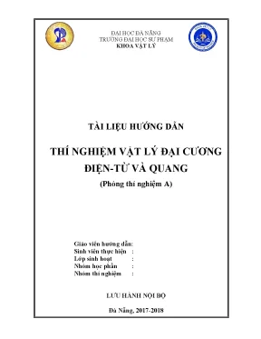Hướng Dẫn Thí Nghiệm Vật Lý Đại Cương Điện Từ và Quang