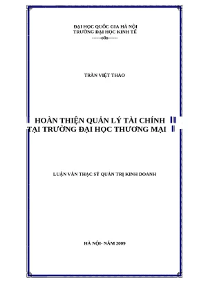 Hoàn thiện quản lý tài chính tại trường đại học thương mại