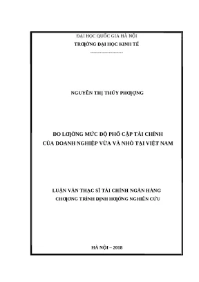 Đo lường phổ cập tài chính của SME tại Việt Nam