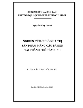 Nghiên cứu chuỗi giá trị sản phẩm mãng cầu Bà Đen tại 
