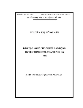 Đào Tạo Nghề Cho Người Lao Động Huyện Thanh Trì, Hà Nội