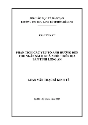 Phân Tích Yếu Tố Ảnh Hưởng Đến Thu Ngân Sách Nhà Nước