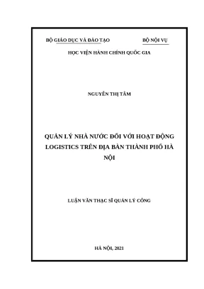Luận văn quản lý nhà nước đối với hoạt động logistics trên địa bàn thành phố hà nội