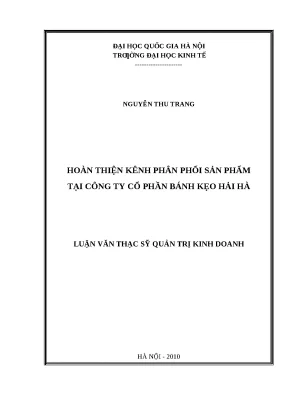Hoàn thiện kênh phân phối sản phẩm tại Công ty Cổ phần