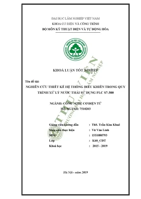 Khóa luận: Hệ thống xử lý nước thải bằng PLC S7-300