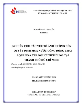 Yếu Tố Ảnh Hưởng Đến Quyết Định Mua Nước Uống Đóng Chai