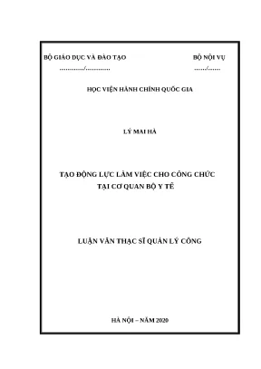 Tạo Động Lực Làm Việc Cho Công Chức Bộ Y Tế