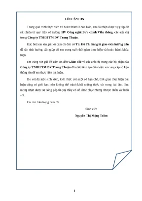 Nâng cao hiệu quả kinh doanh tại Công ty TNHH TM DV