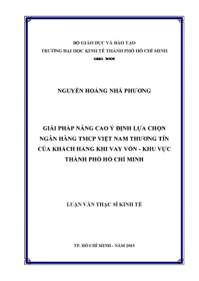Giải pháp nâng cao ý định chọn ngân hàng TMCP Việt Nam