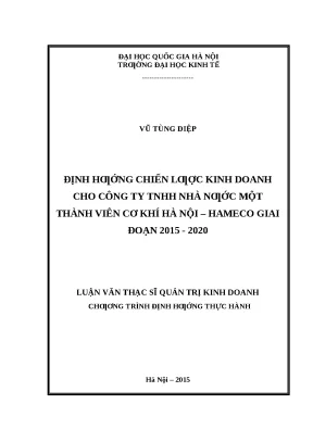 Chiến lược kinh doanh cho HAMECO giai đoạn 2015-2020