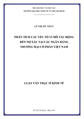 Phân Tích Yếu Tố Vi Mô Tác Động Đến Nợ Xấu Ngân Hàng