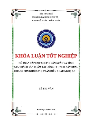 Chi Phí Sản Xuất và Tính Giá Thành Sản Phẩm tại Công Ty