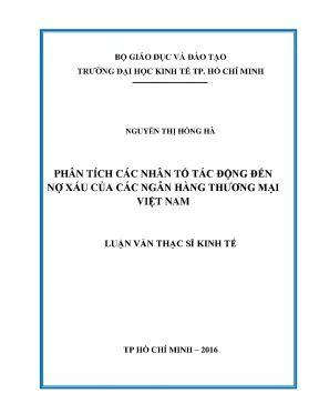 Phân Tích Nhân Tố Gây Nợ Xấu Tại Ngân Hàng Thương Mại
