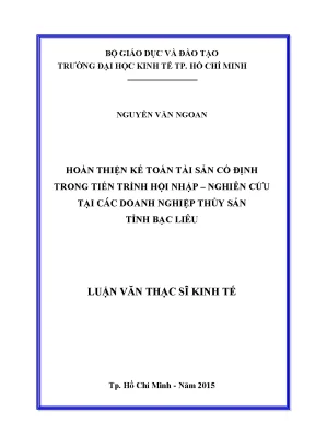 Hoàn thiện kế toán tài sản cố định trong doanh nghiệp