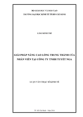 Luận văn UEH: Nâng cao lòng trung thành của nhân viên