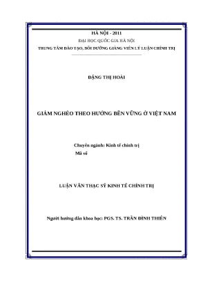 Luận văn thạc sĩ: Giảm nghèo bền vững tại Việt Nam