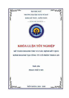 Khóa luận: Kế toán doanh thu & xác định kết quả kinh doanh