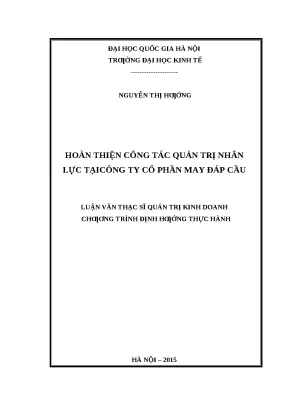 Luận văn Quản trị nhân lực tại công ty May Đáp Cầu