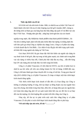 Luận văn: Hoạch định chiến lược kinh doanh Vinaconex 25