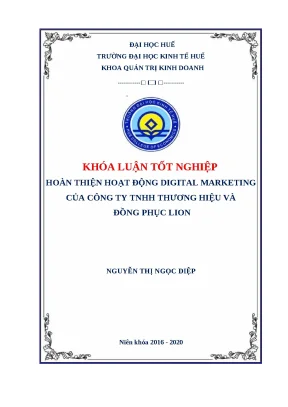 Giải pháp Digital Marketing cho Đồng Phục Lion (Khóa luận)