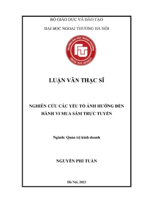 Nghiên cứu các yếu tố ảnh hưởng đến hành vi mua sắm trực