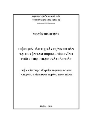Hiệu Quả Đầu Tư Xây Dựng Cơ Bản Tại Huyện Tam Dương,
