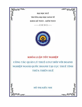 Quản Lý Thuế GTGT Doanh Nghiệp Ngoài Quốc Doanh Tại Thừa