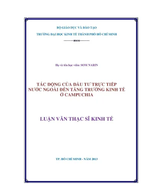 Tác động của FDI đến tăng trưởng kinh tế Campuchia