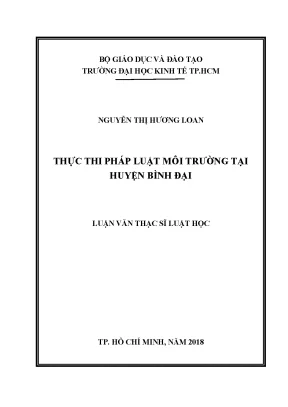Thực Thi Pháp Luật Môi Trường Tại Huyện Bình Đại: Thách