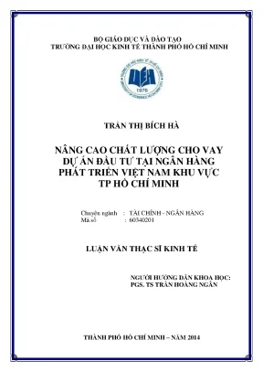 Luận văn: Chất lượng cho vay dự án đầu tư tại NHPTVN