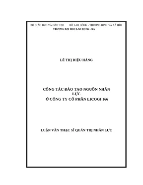 Công Tác Đào Tạo Nguồn Nhân Lực Tại Công Ty Licogi 166