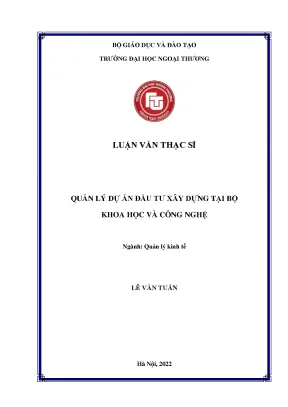 Quản lý dự án đầu tư xây dựng tại Bộ Khoa học và Công